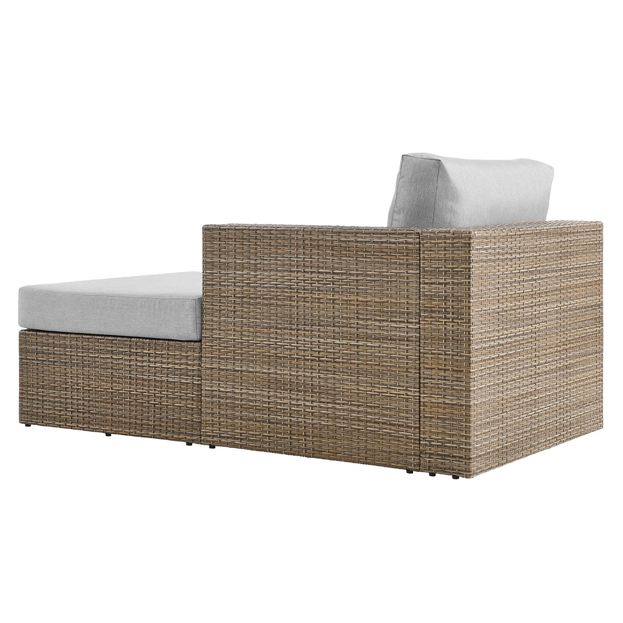 Conversation Alfresco Right-Arm Chaise | Outdoor Modular Sectional Component, Cappuccino & Gray