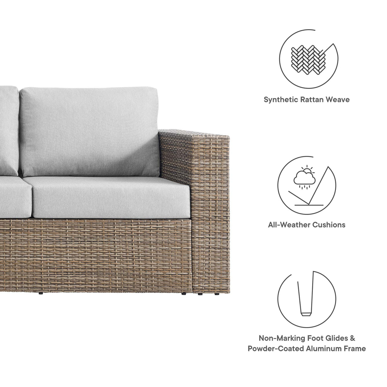 Conversation Alfresco Sofa, Cappuccino & Gray