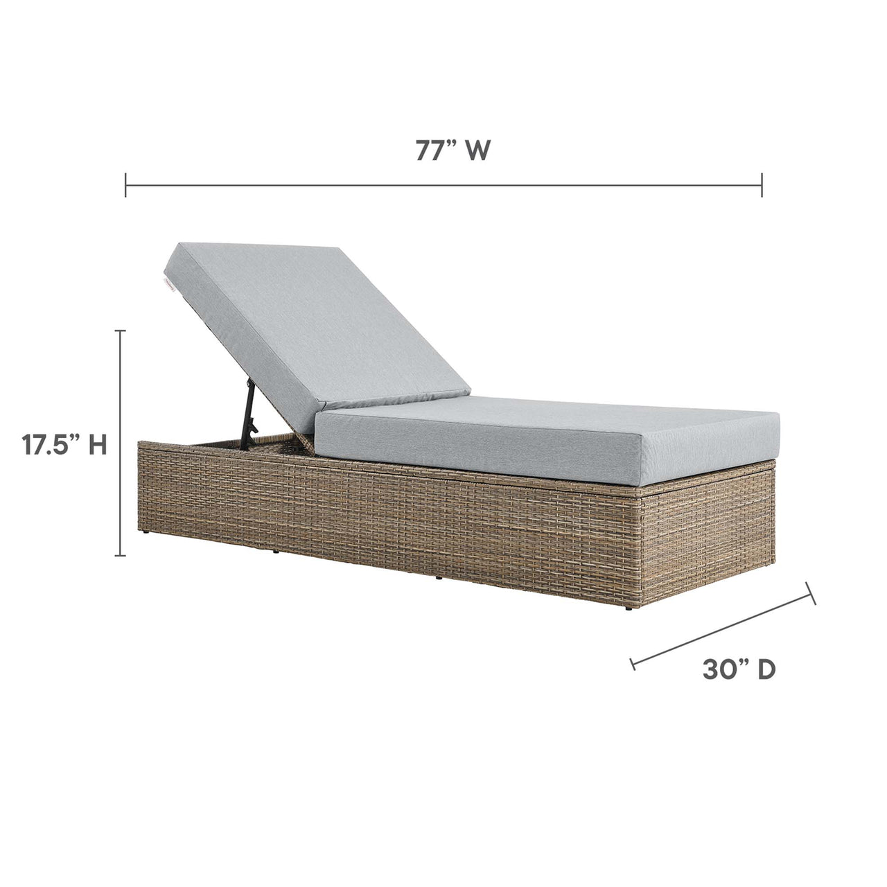 Conversation Alfresco Chaise Lounge Chair, Cappuccino & Gray