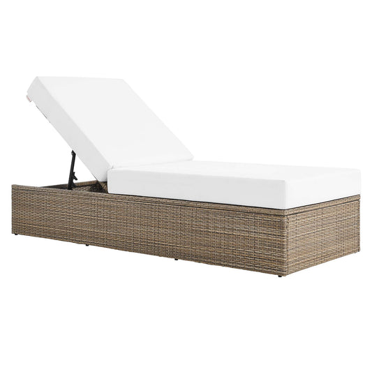 Conversation Alfresco Chaise Lounge Chair, Cappuccino & White