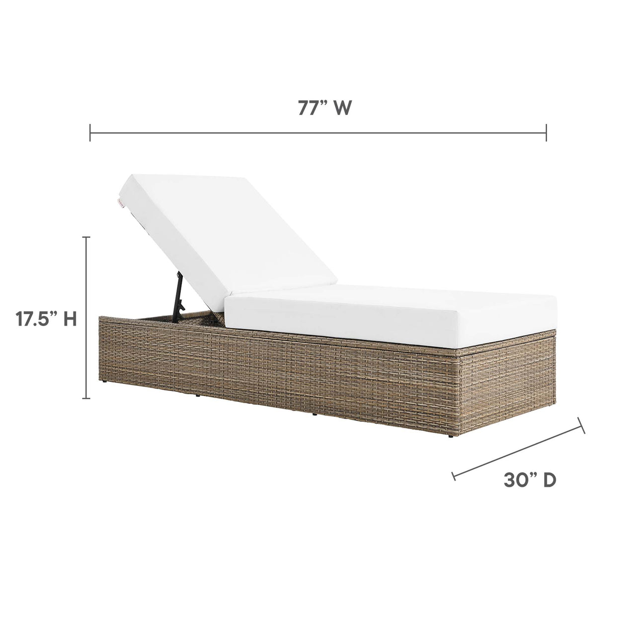 Conversation Alfresco Chaise Lounge Chair, Cappuccino & White
