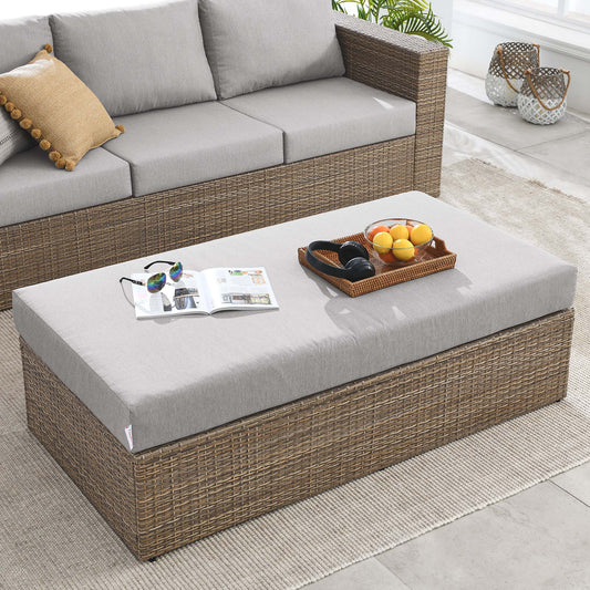 Conversation Alfresco Rectangle Ottoman, Cappuccino & Gray
