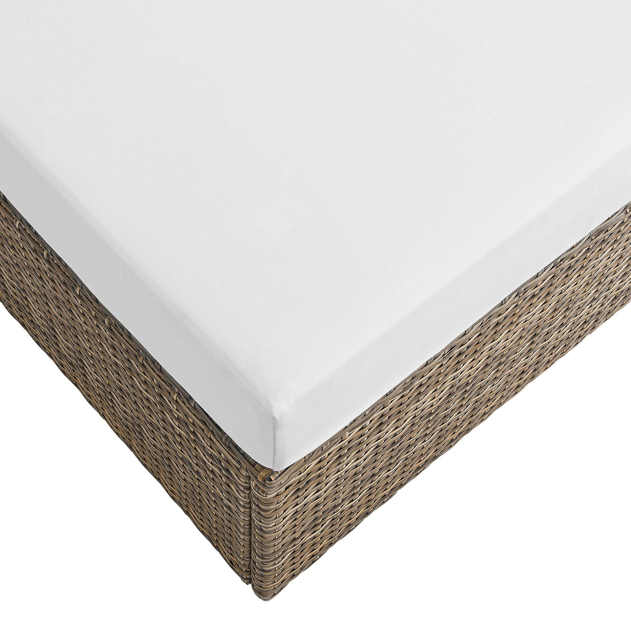 Conversation Alfresco Rectangle Ottoman, Cappuccino & White