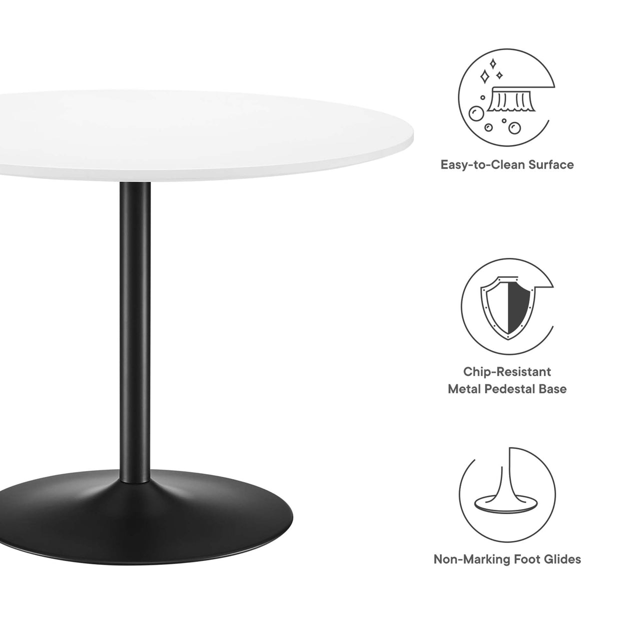 Mesa Dining Table, Black & White