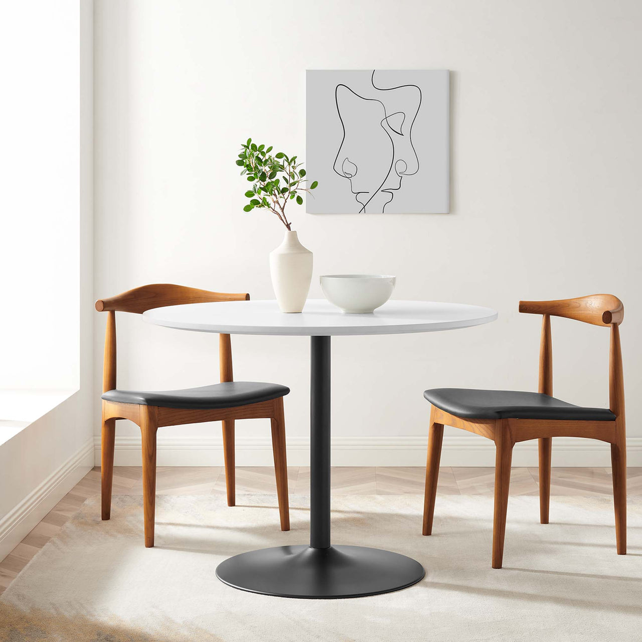 Mesa Dining Table, Black & White