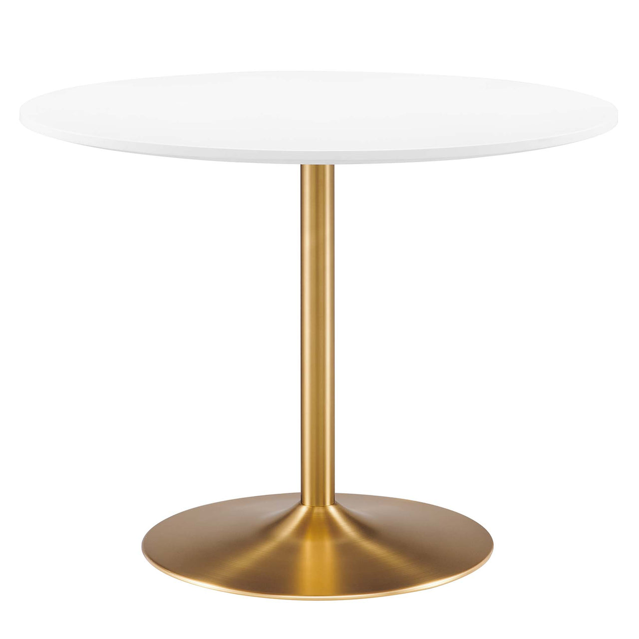 Mesa Dining Table, Gold & White