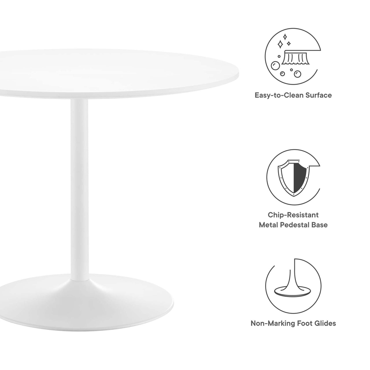 Mesa Dining Table, White