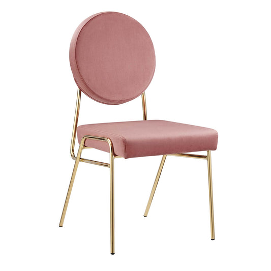 Cressa Luxe Velvet Side Chair, Gold & Dusty Rose