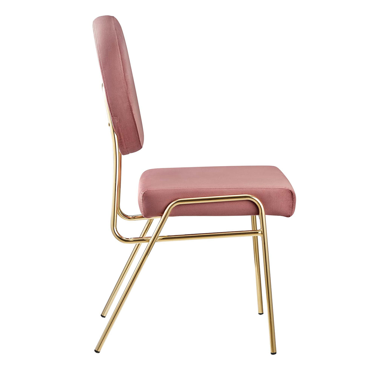 Cressa Luxe Velvet Side Chair, Gold & Dusty Rose