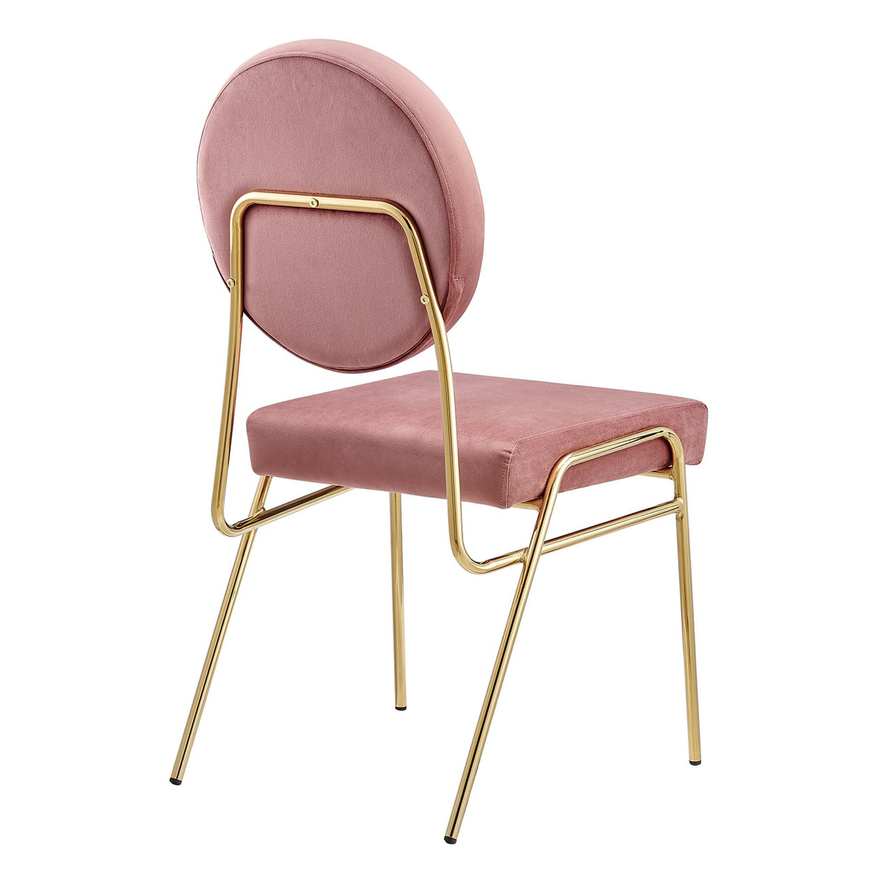 Cressa Luxe Velvet Side Chair, Gold & Dusty Rose