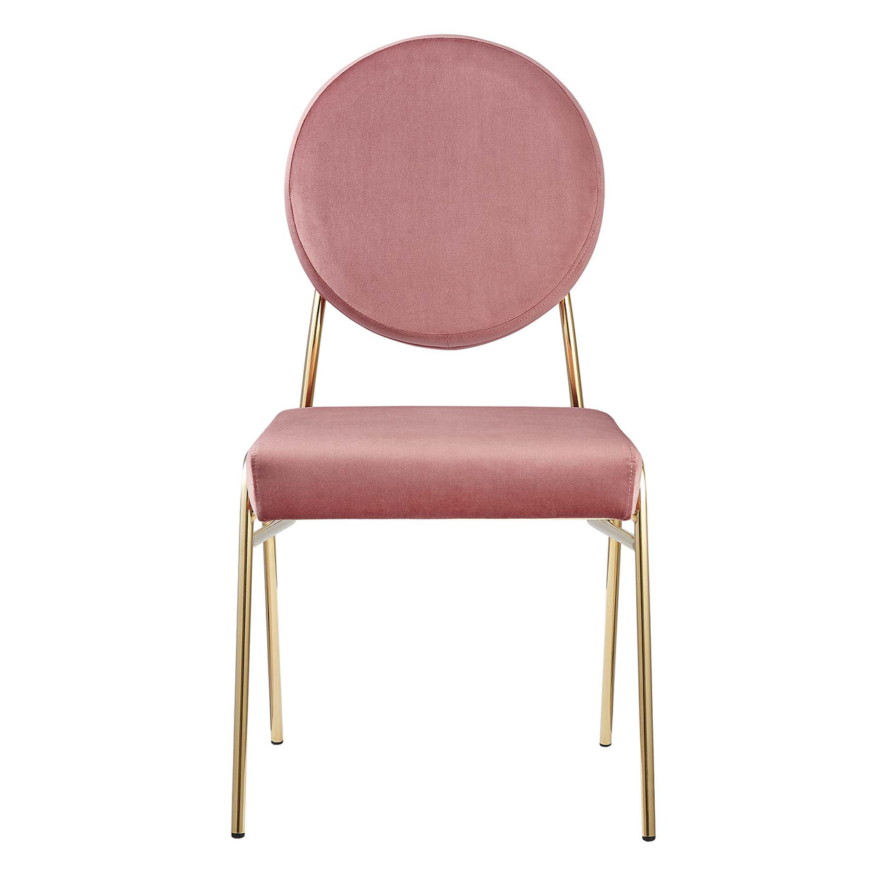 Cressa Luxe Velvet Side Chair, Gold & Dusty Rose