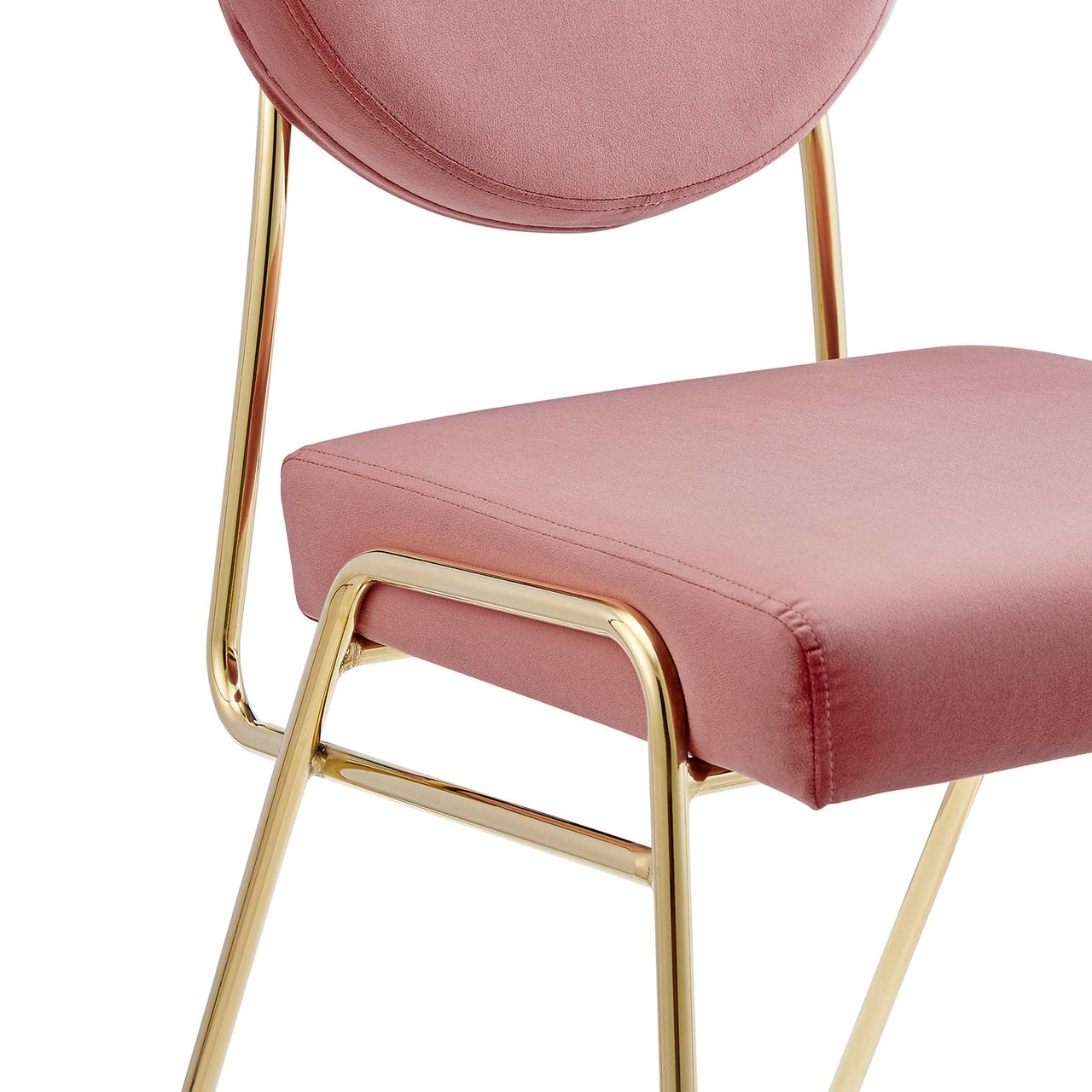 Cressa Luxe Velvet Side Chair, Gold & Dusty Rose