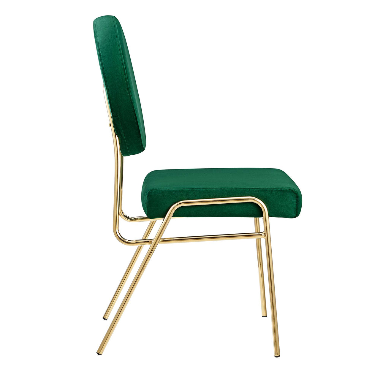 Cressa Luxe Velvet Side Chair, Gold & Green