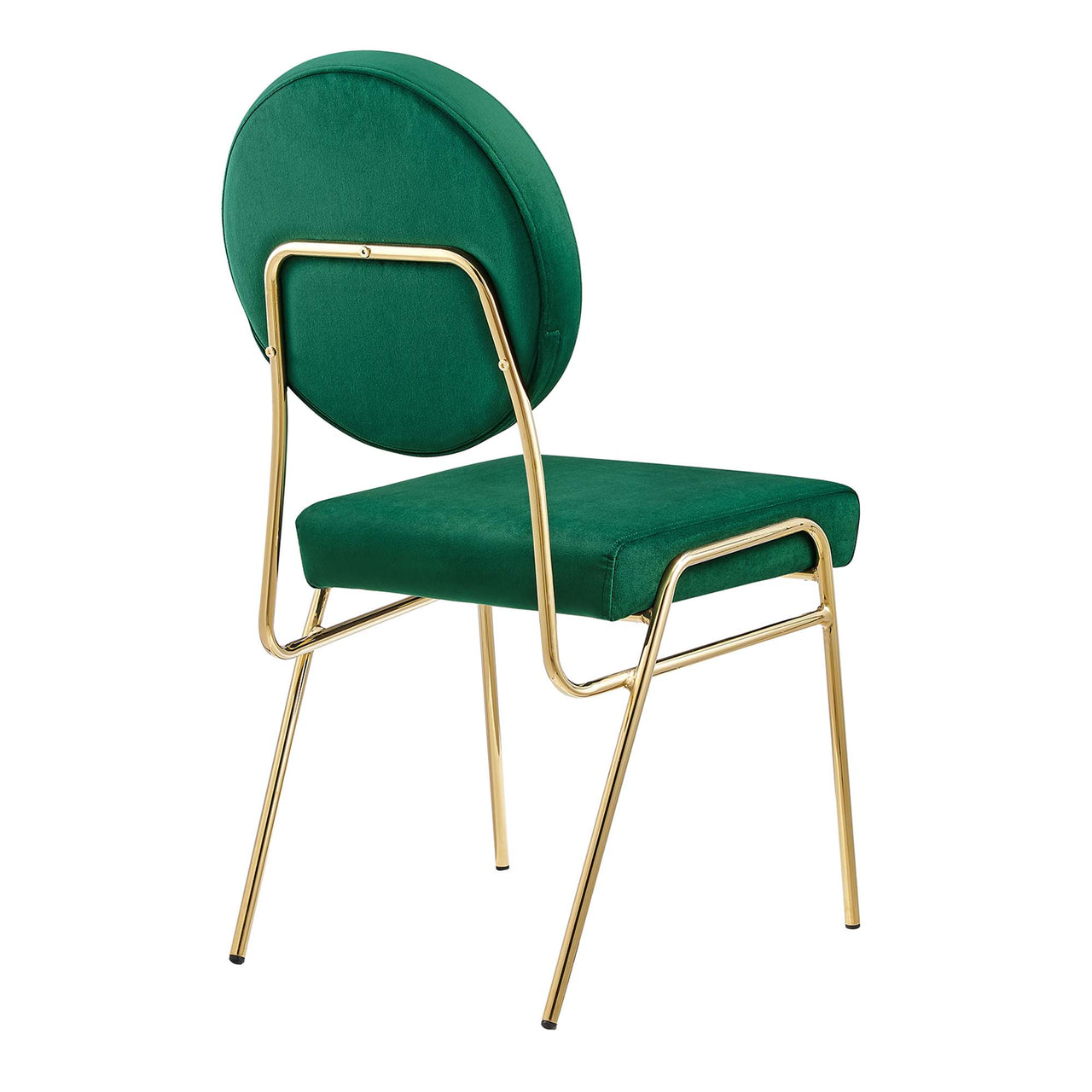 Cressa Luxe Velvet Side Chair, Gold & Green