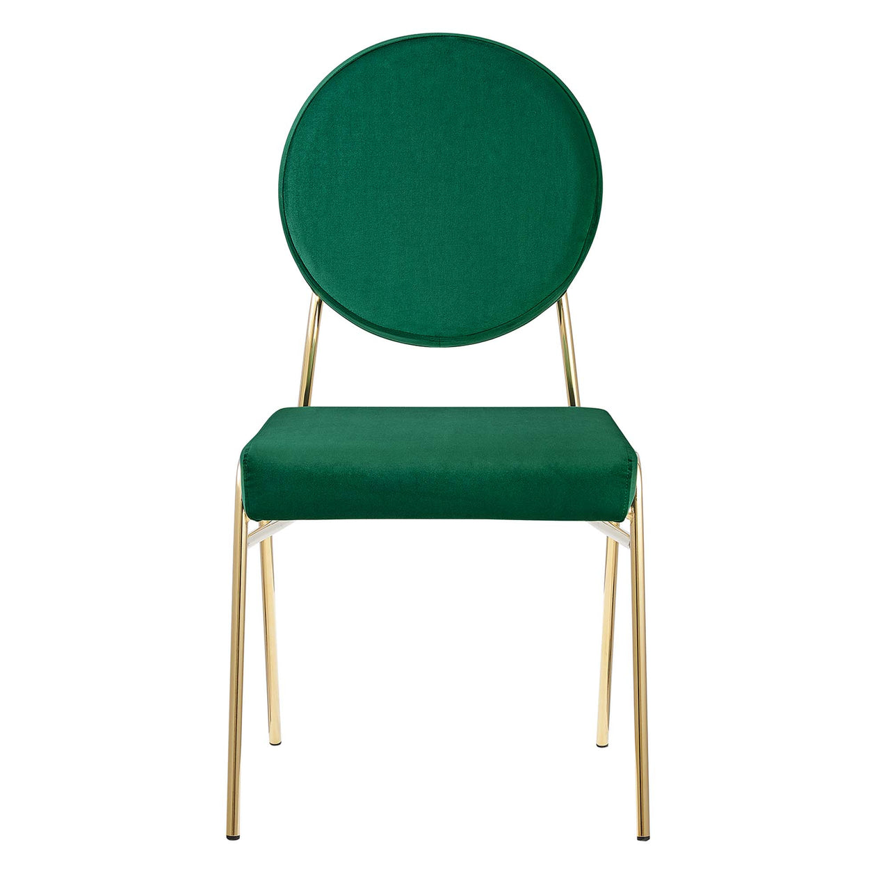 Cressa Luxe Velvet Side Chair, Gold & Green