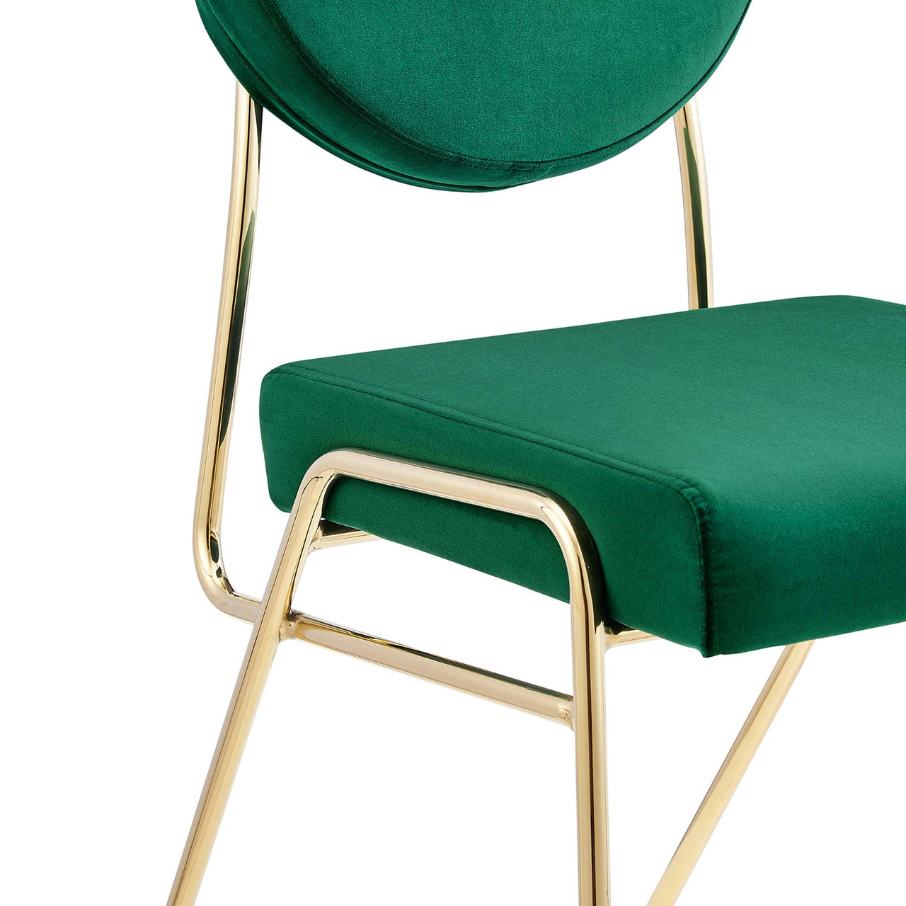 Cressa Luxe Velvet Side Chair, Gold & Green