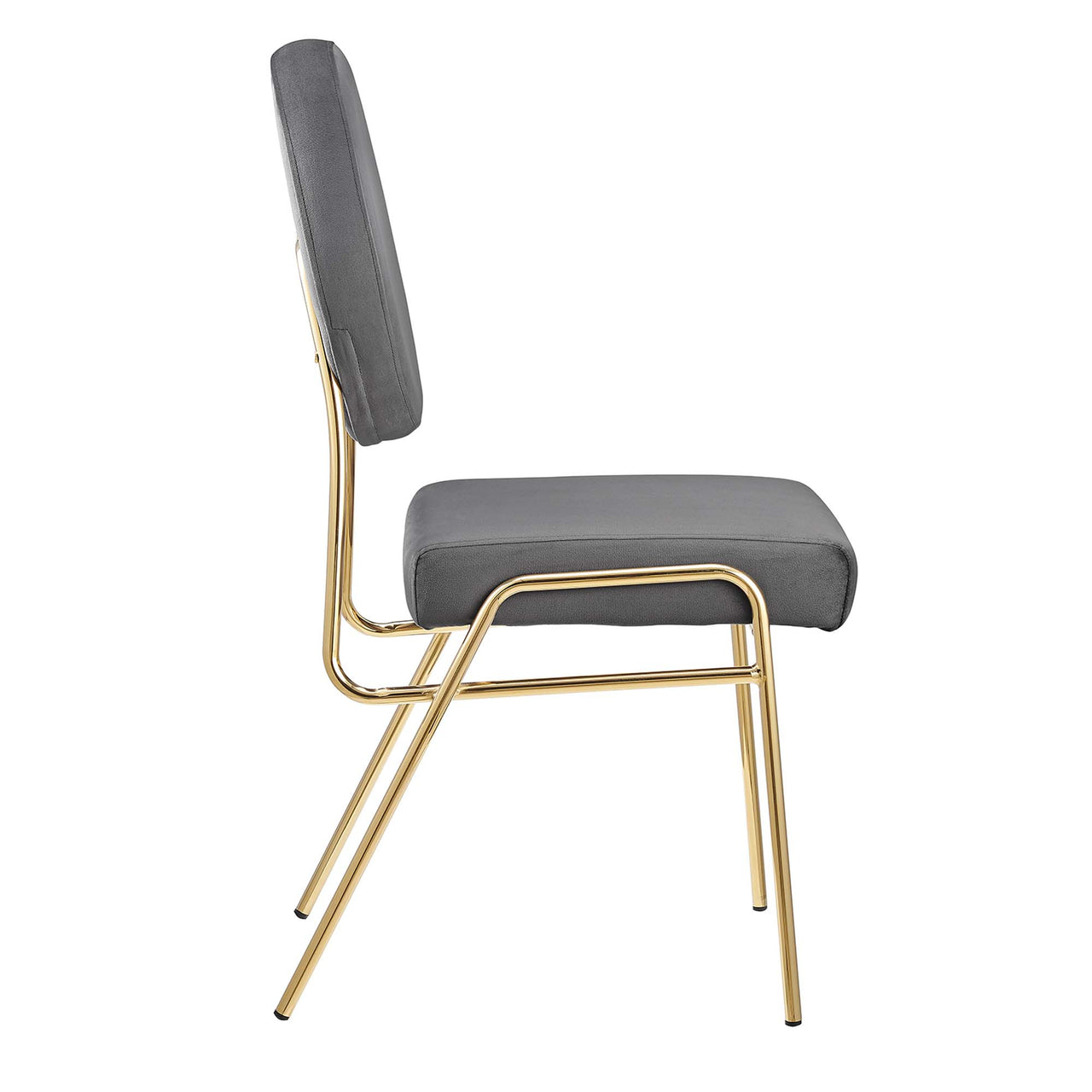Cressa Luxe Velvet Side Chair, Gold & Gray