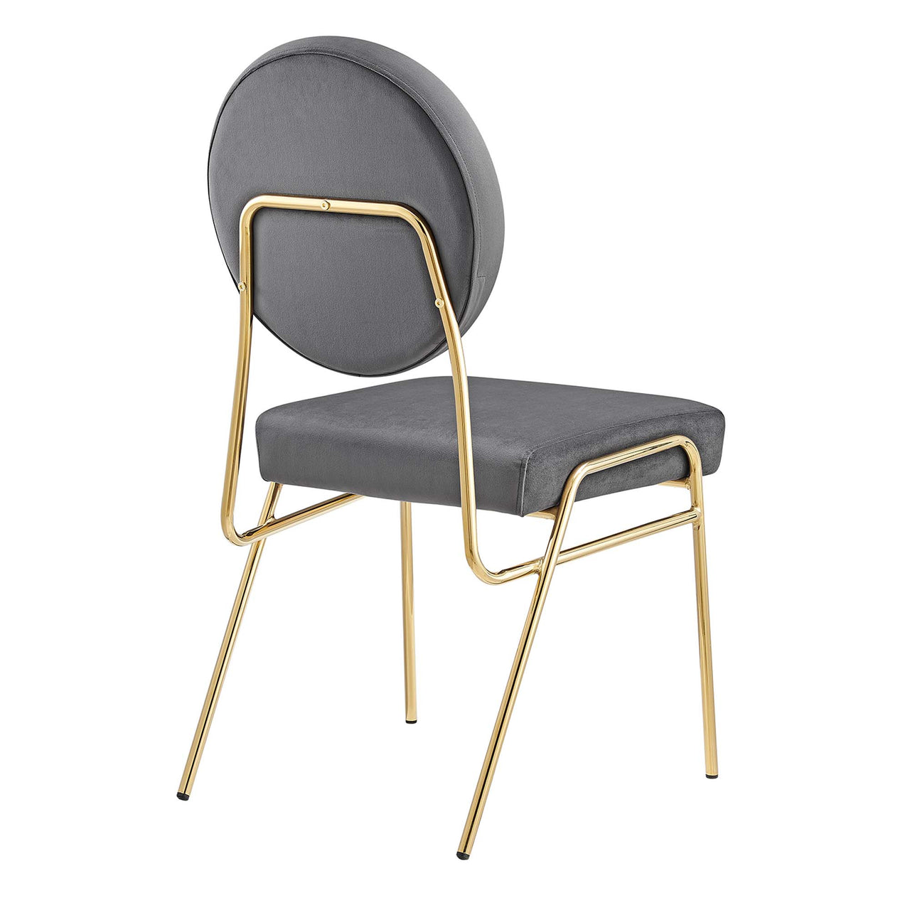 Cressa Luxe Velvet Side Chair, Gold & Gray