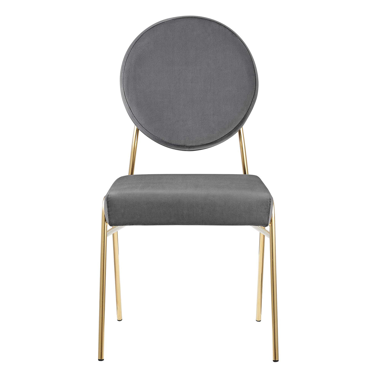 Cressa Luxe Velvet Side Chair, Gold & Gray