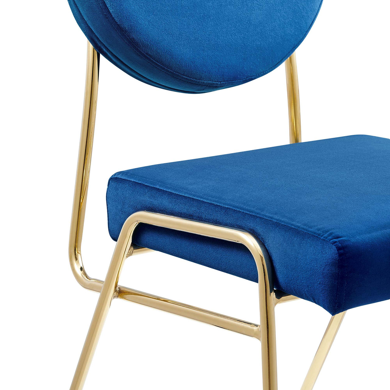 Cressa Luxe Velvet Side Chair, Gold & Navy