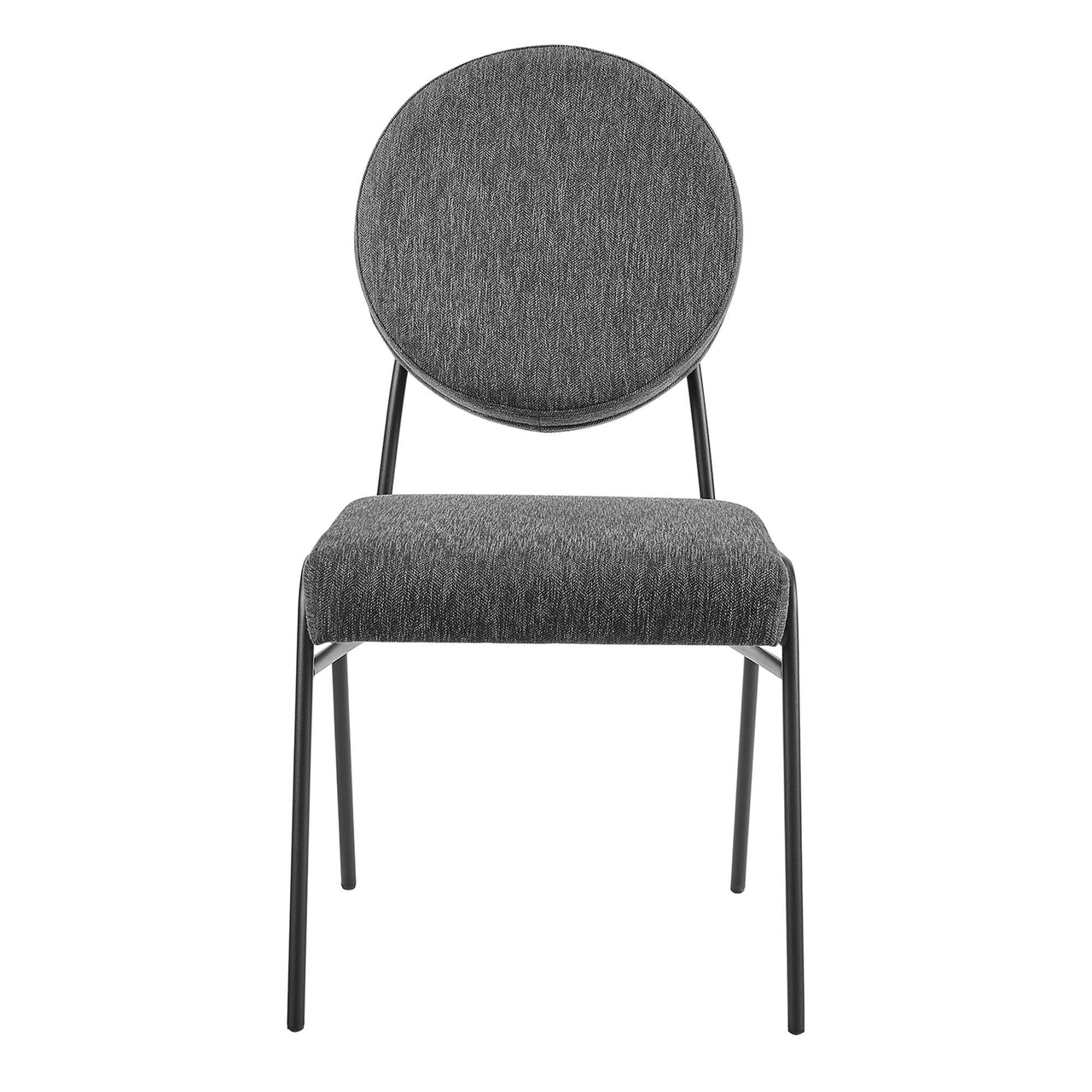 Cressa Luxe Fabric Side Chairs, Black & Charcoal