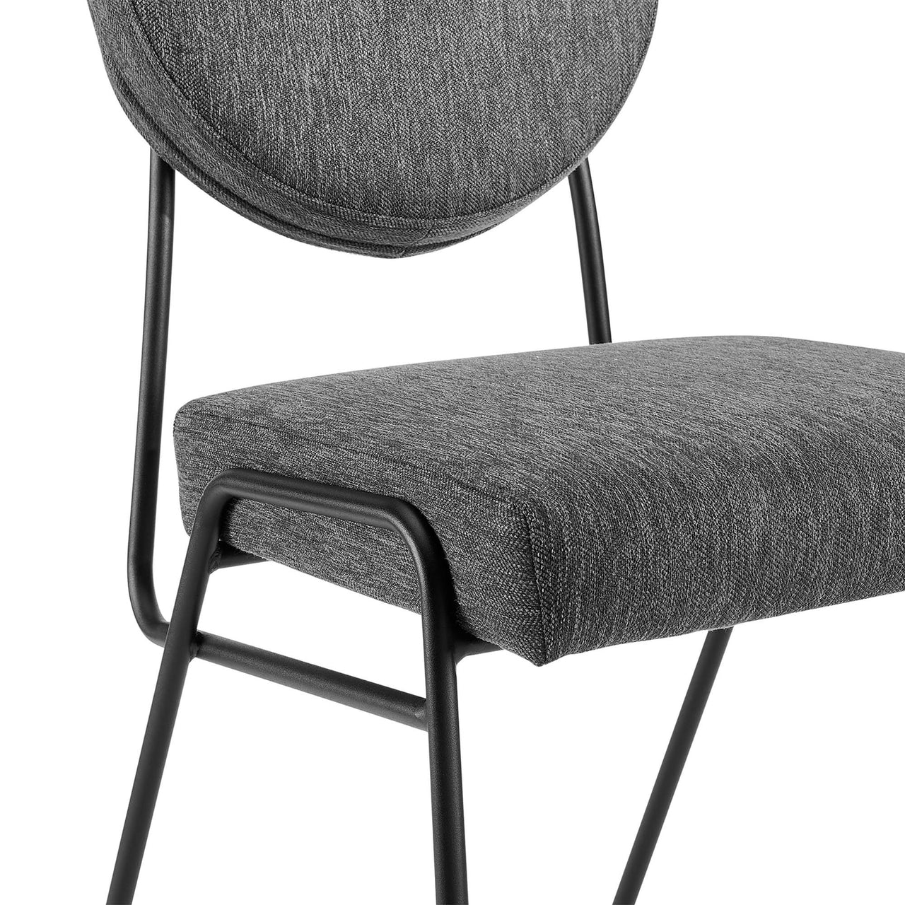 Cressa Luxe Fabric Side Chairs, Black & Charcoal