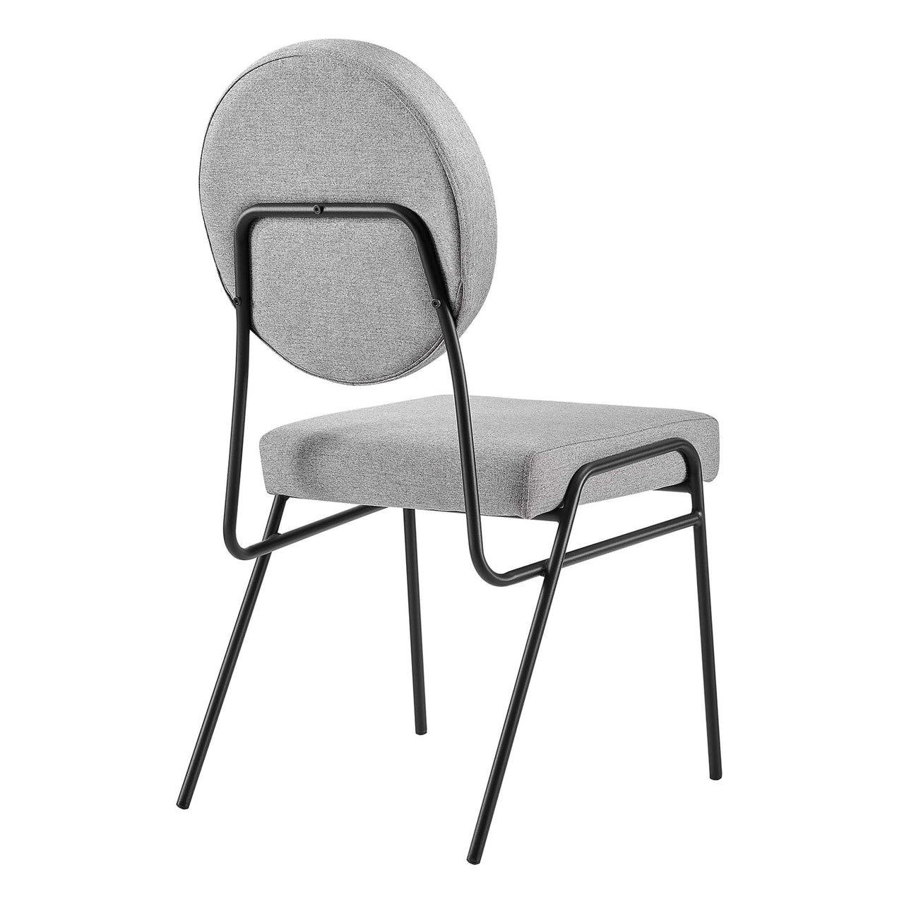 Cressa Luxe Fabric Side Chairs, Black & Light Gray