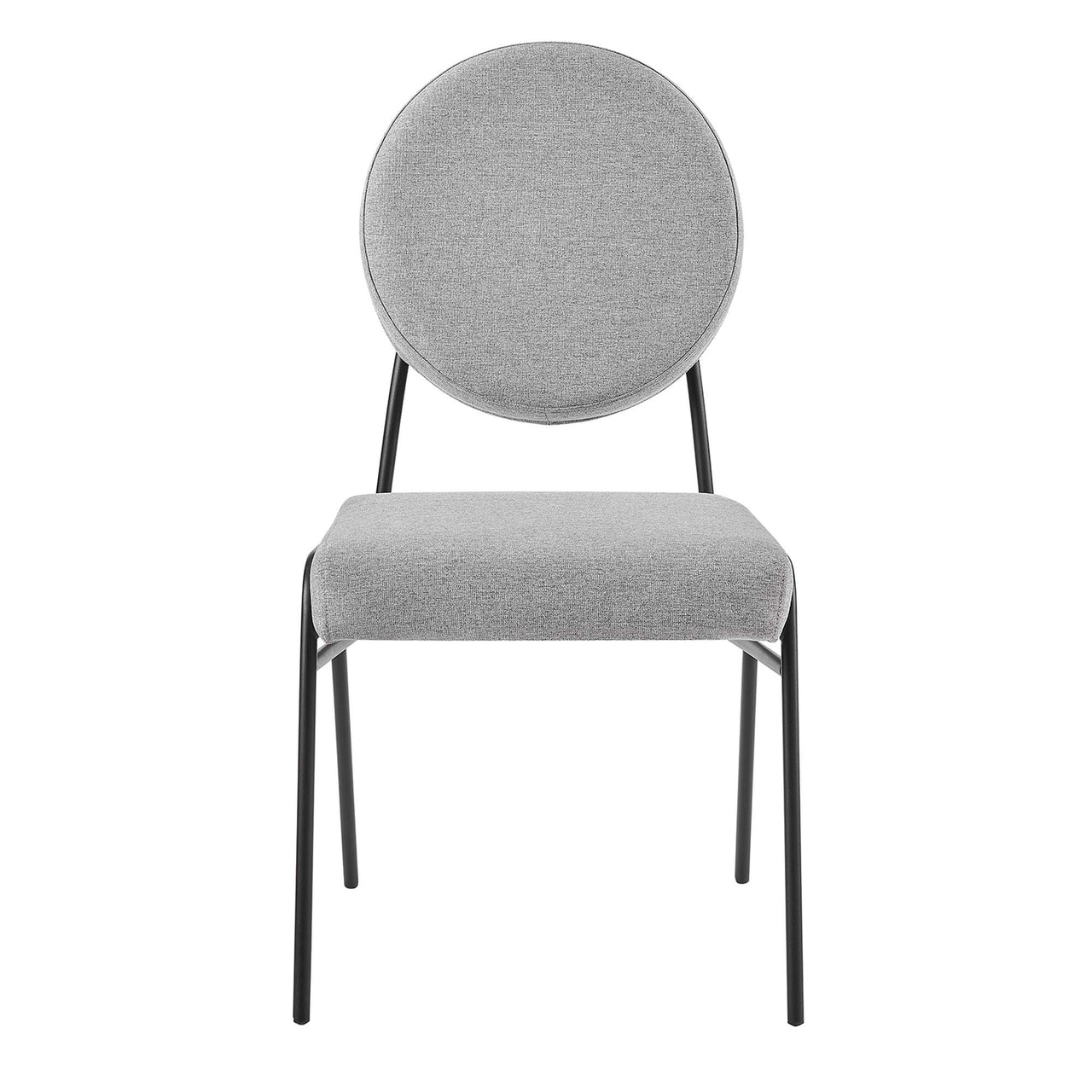 Cressa Luxe Fabric Side Chairs, Black & Light Gray