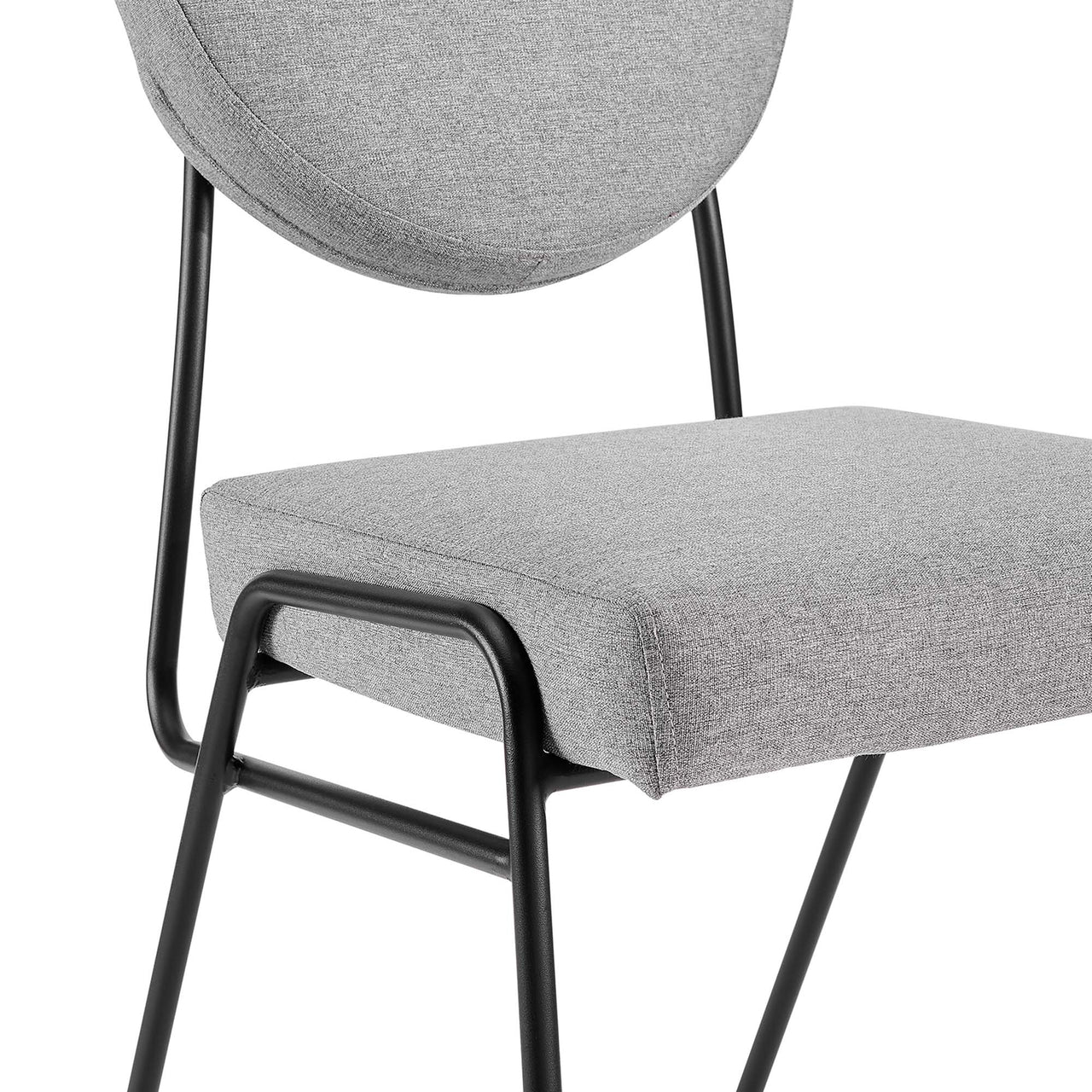 Cressa Luxe Fabric Side Chairs, Black & Light Gray