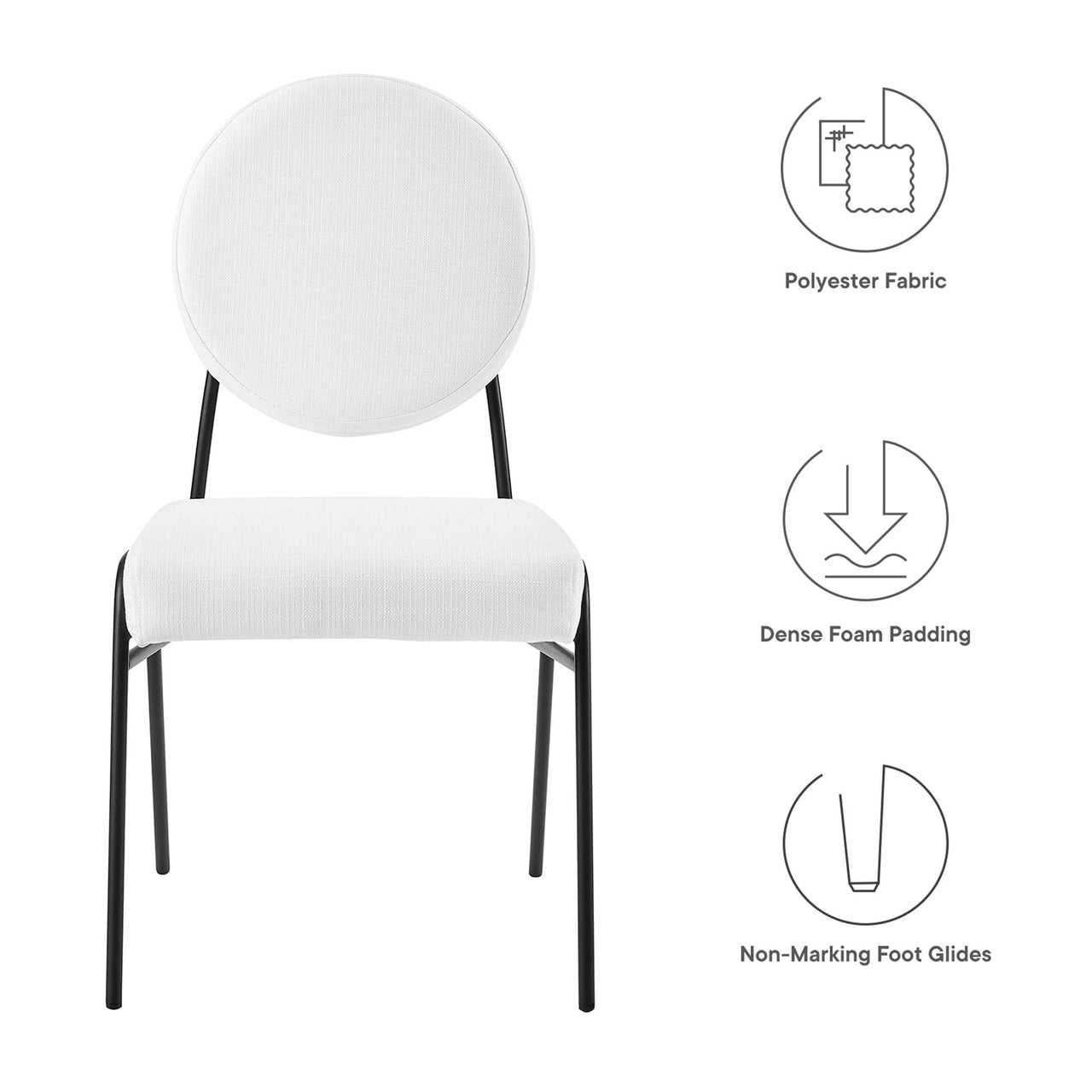 Cressa Luxe Fabric Side Chairs, Black & White