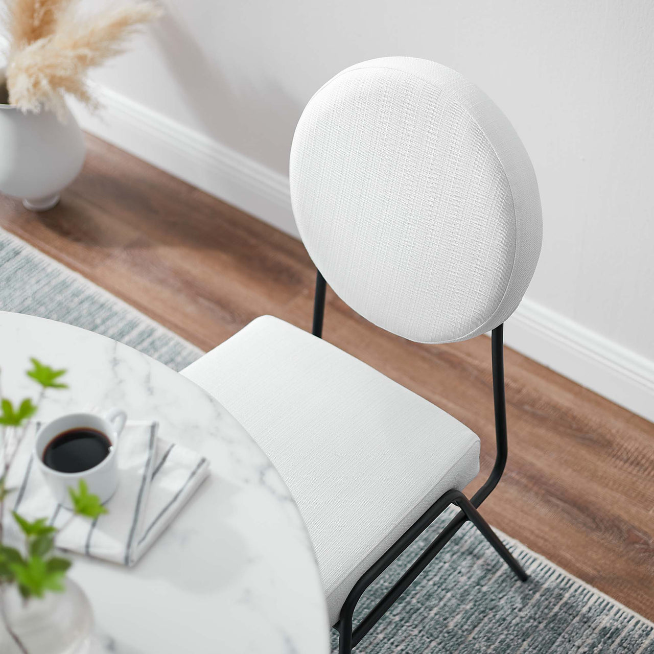 Cressa Luxe Fabric Side Chairs, Black & White