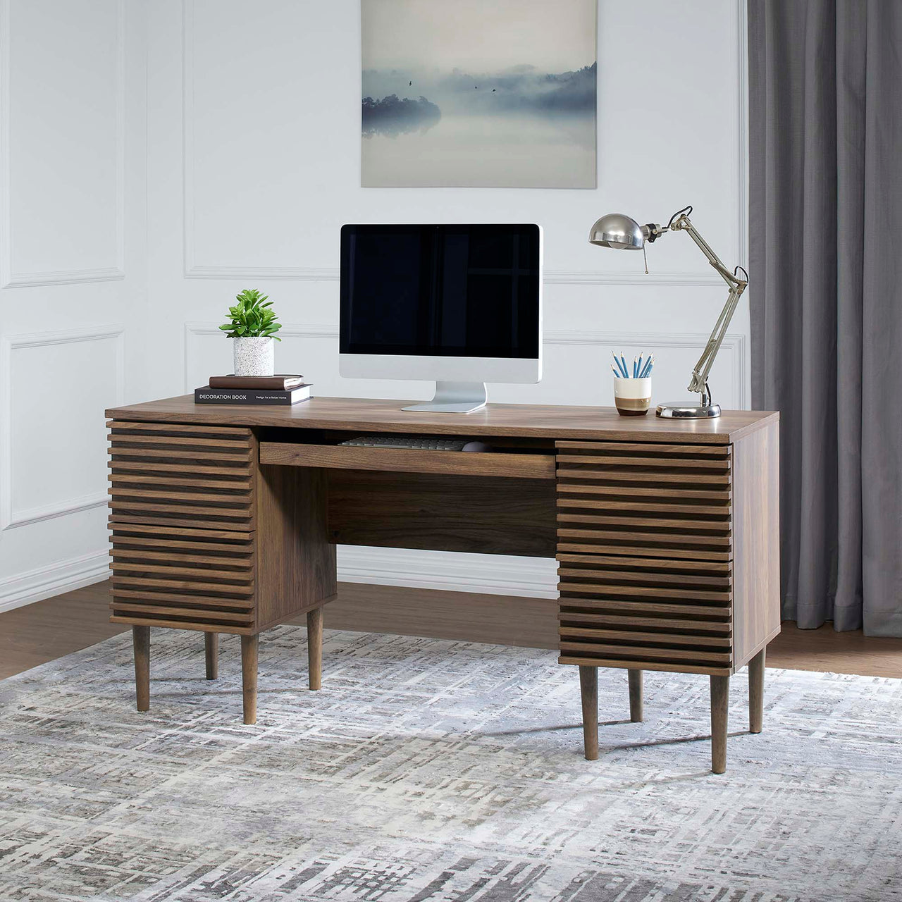 Ventra Office Desk, Walnut