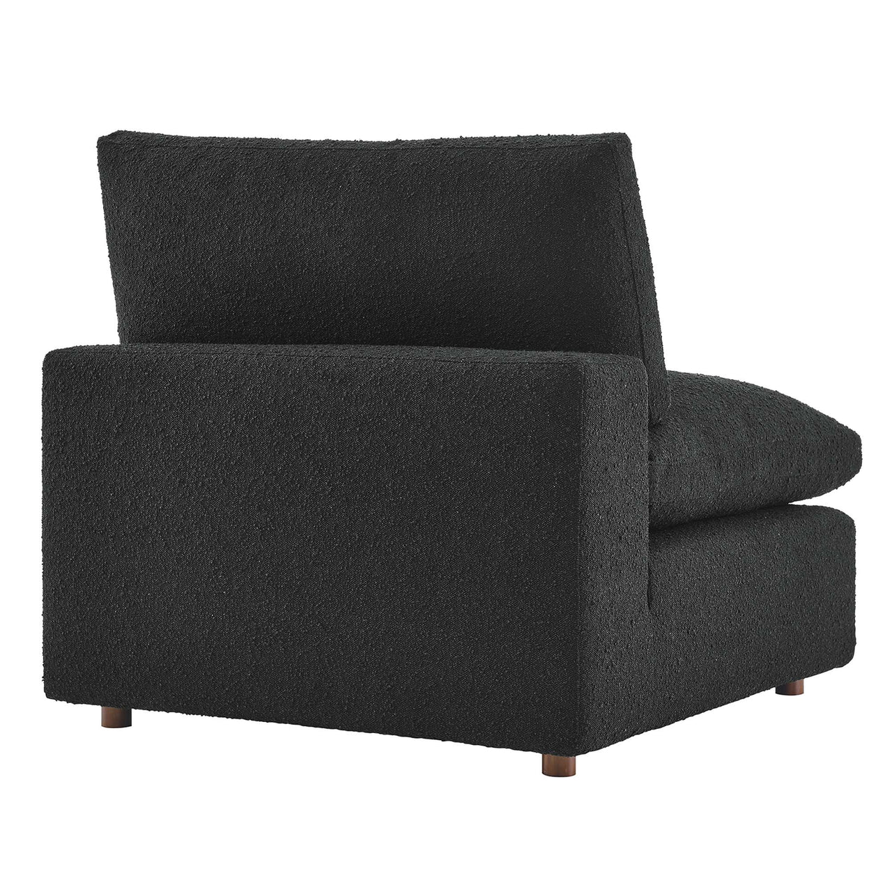 Angelic Cloudblend Boucle Armless Chair | Modular Sectional Component, Black
