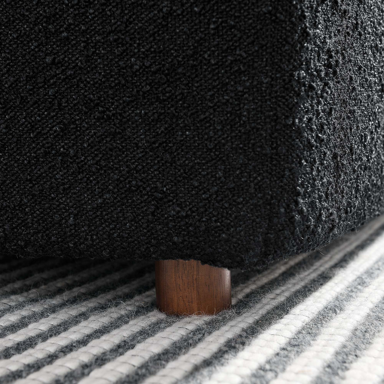 Angelic Cloudblend Boucle Armless Chair | Modular Sectional Component, Black