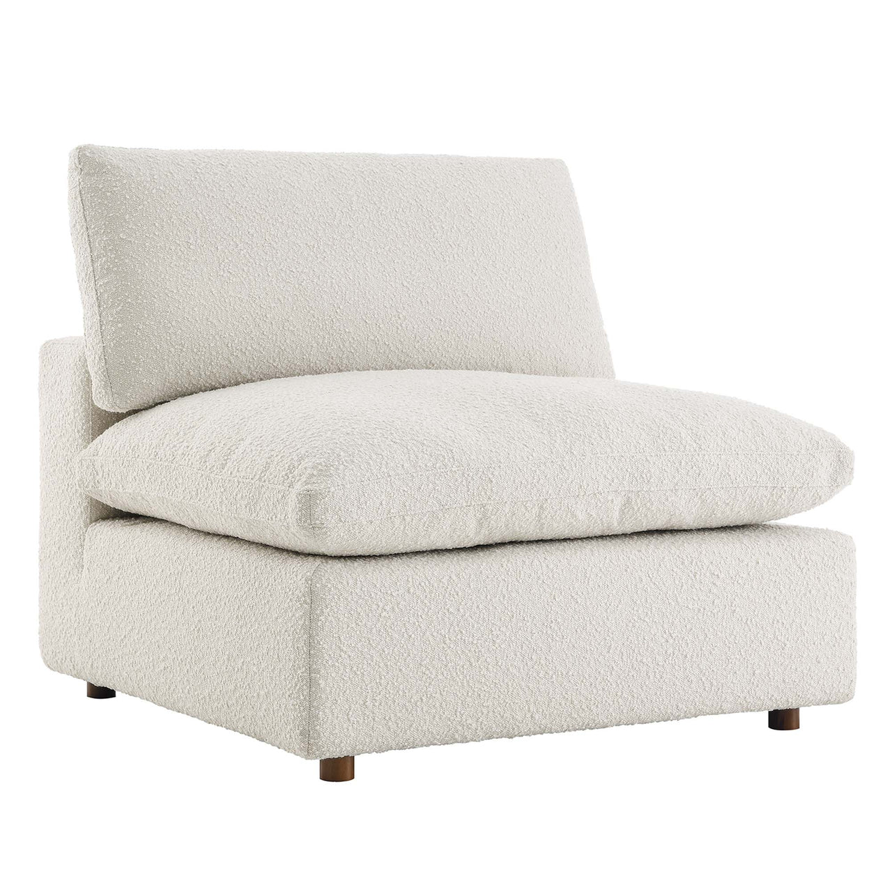 Angelic Cloudblend Boucle Armless Chair | Modular Sectional Component, Ivory