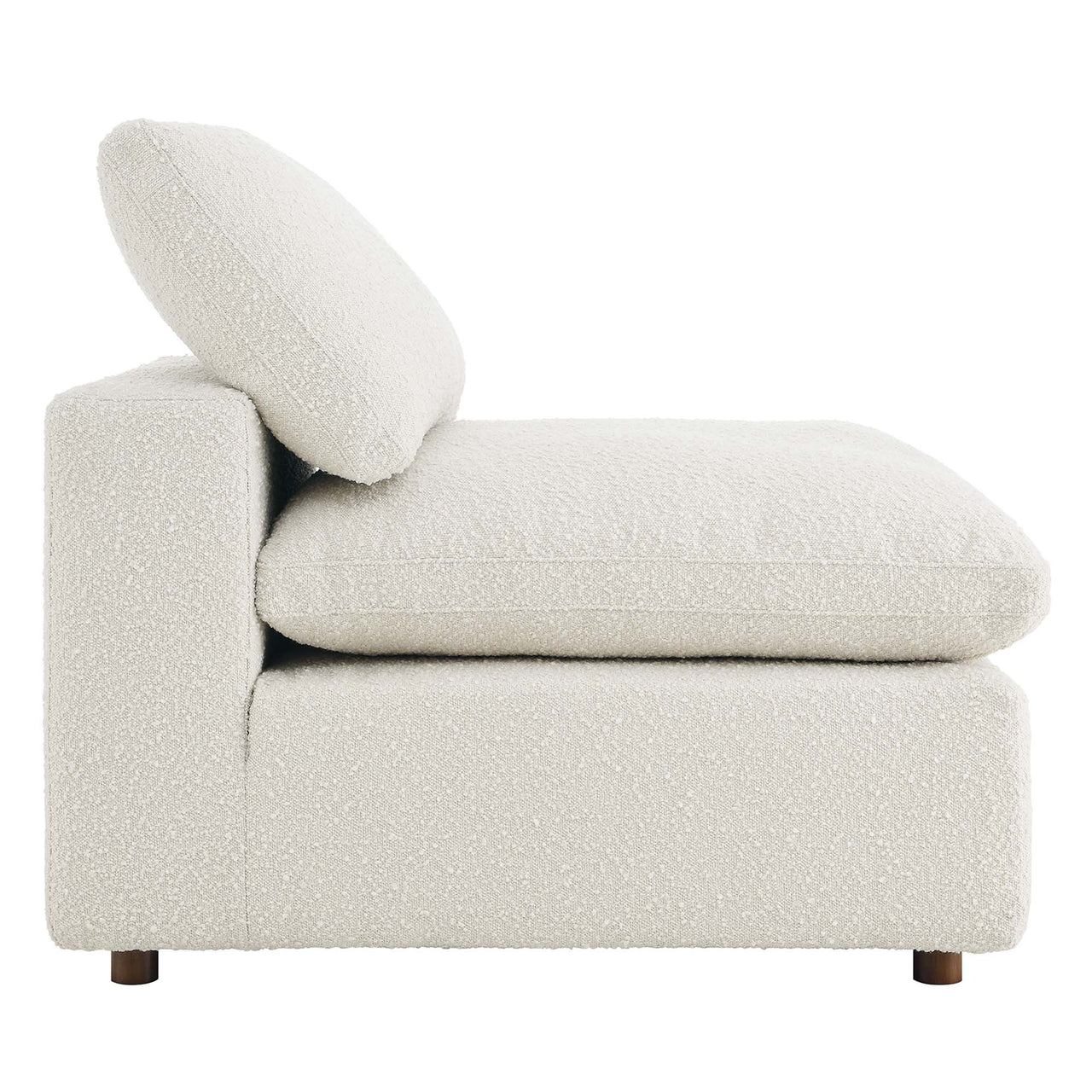 Angelic Cloudblend Boucle Armless Chair | Modular Sectional Component, Ivory