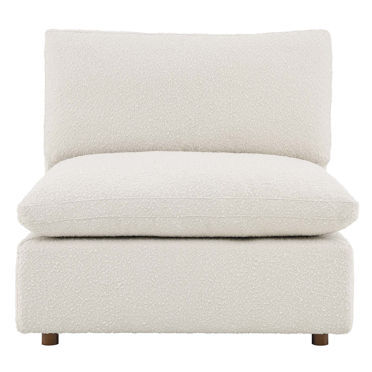Angelic Cloudblend Boucle Armless Chair | Modular Sectional Component, Ivory