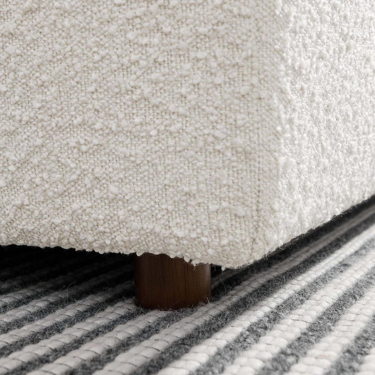 Angelic Cloudblend Boucle Armless Chair | Modular Sectional Component, Ivory