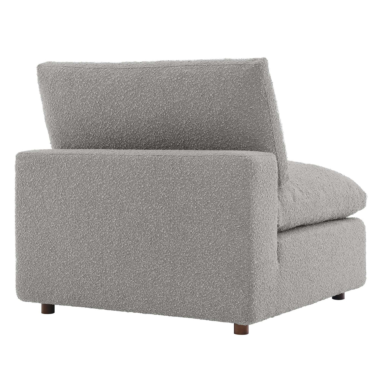 Angelic Cloudblend Boucle Armless Chair | Modular Sectional Component, Light Gray