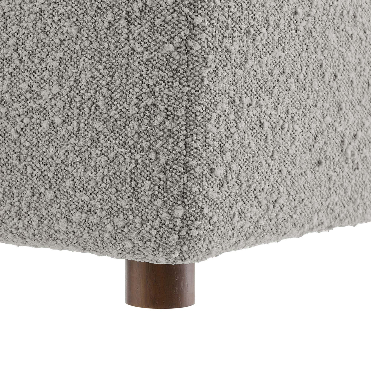 Angelic Cloudblend Boucle Armless Chair | Modular Sectional Component, Light Gray