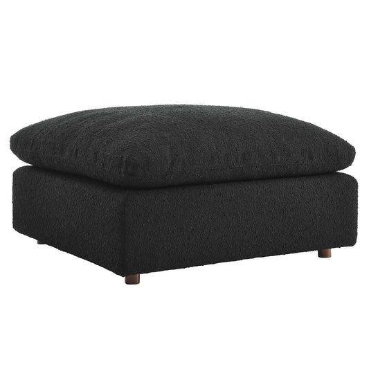 Angelic Cloudblend Boucle Ottoman | Modular Sectional Component, Black