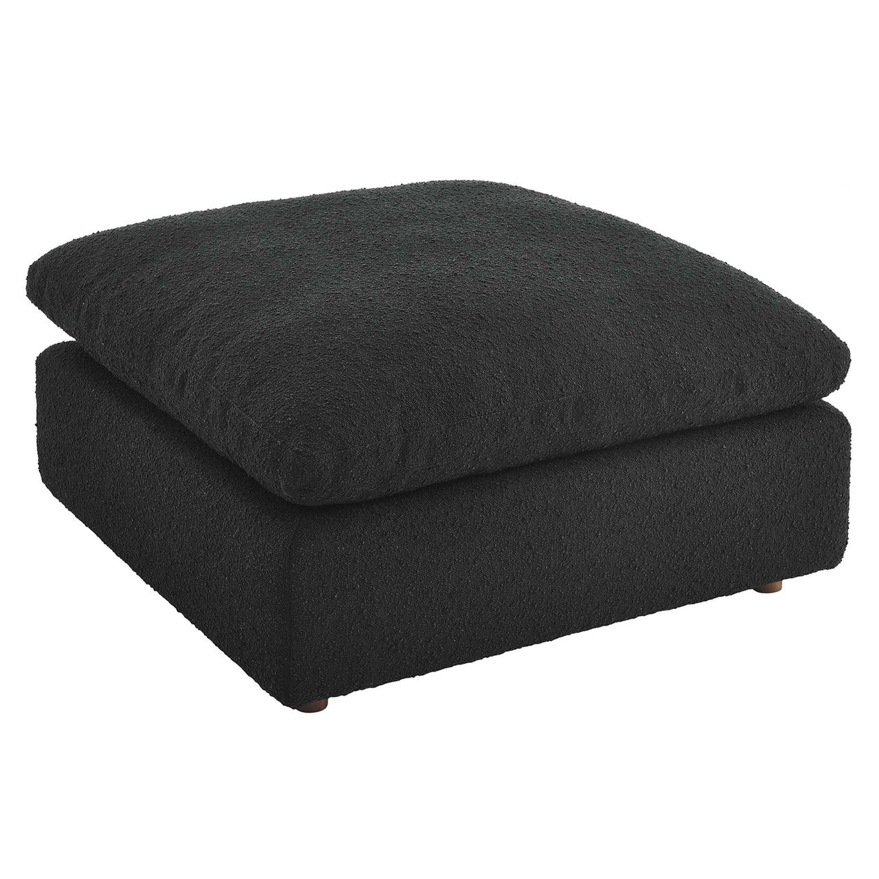Angelic Cloudblend Boucle Ottoman | Modular Sectional Component, Black