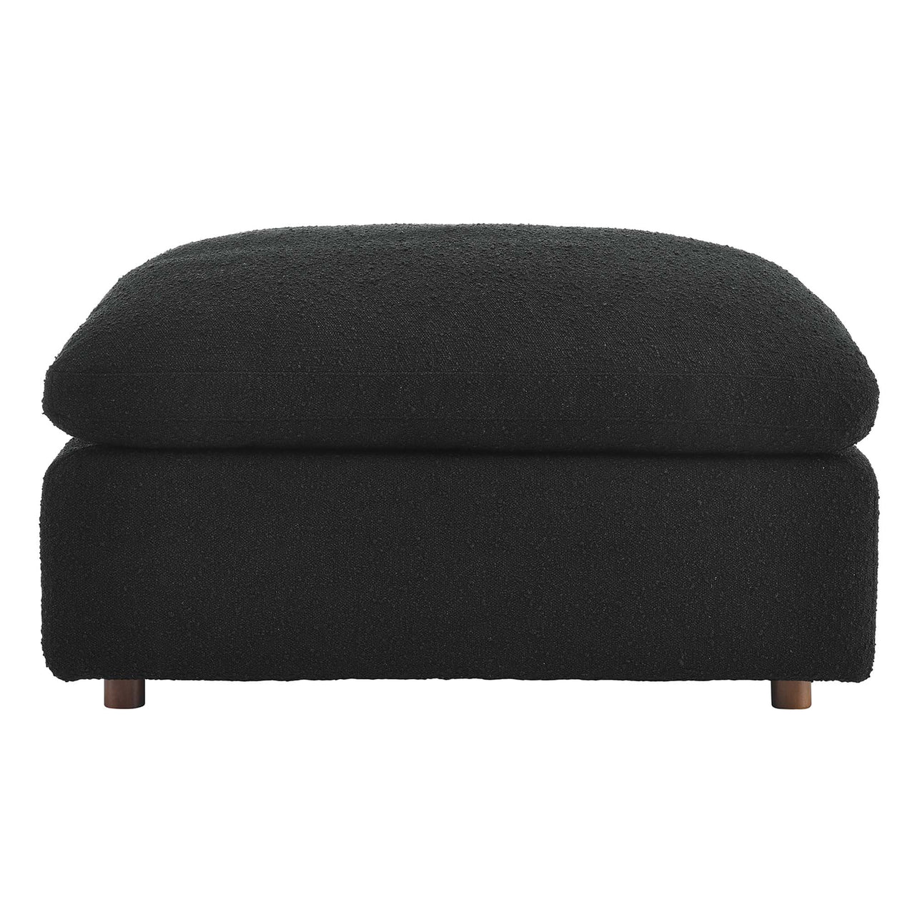 Angelic Cloudblend Boucle Ottoman | Modular Sectional Component, Black