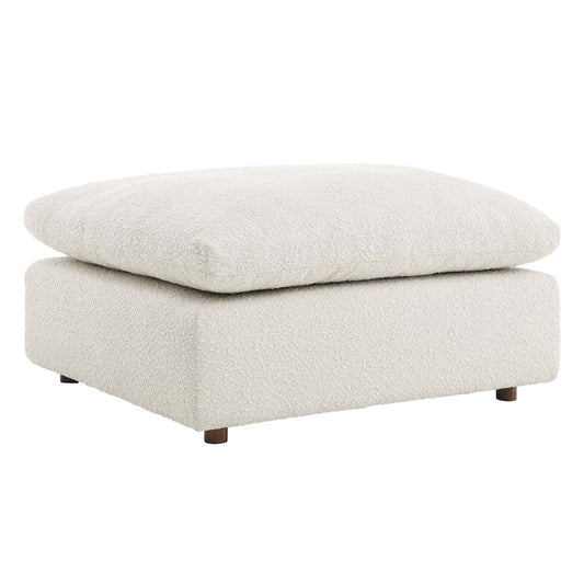 Angelic Cloudblend Boucle Ottoman | Modular Sectional Component, Ivory