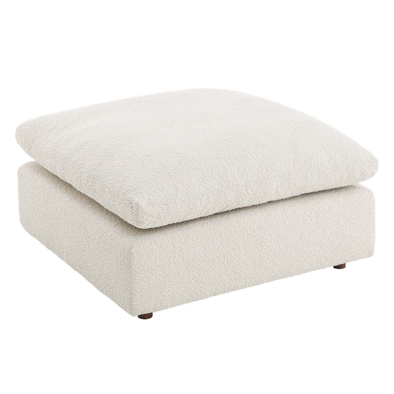 Angelic Cloudblend Boucle Ottoman | Modular Sectional Component, Ivory
