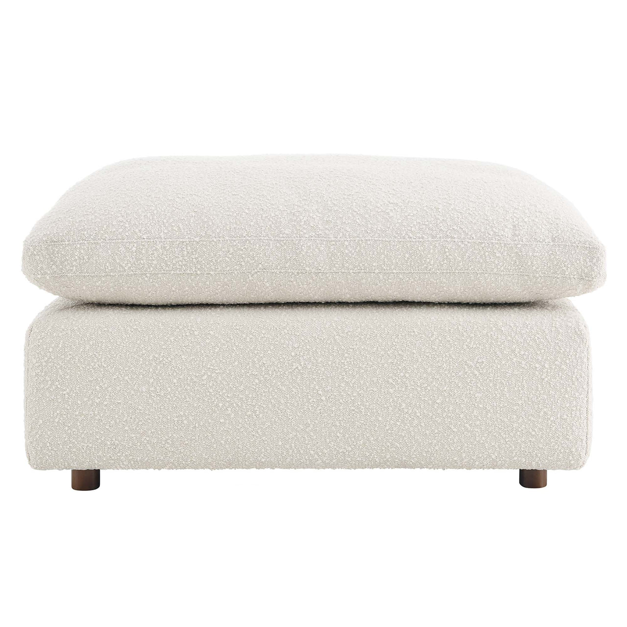 Angelic Cloudblend Boucle Ottoman | Modular Sectional Component, Ivory