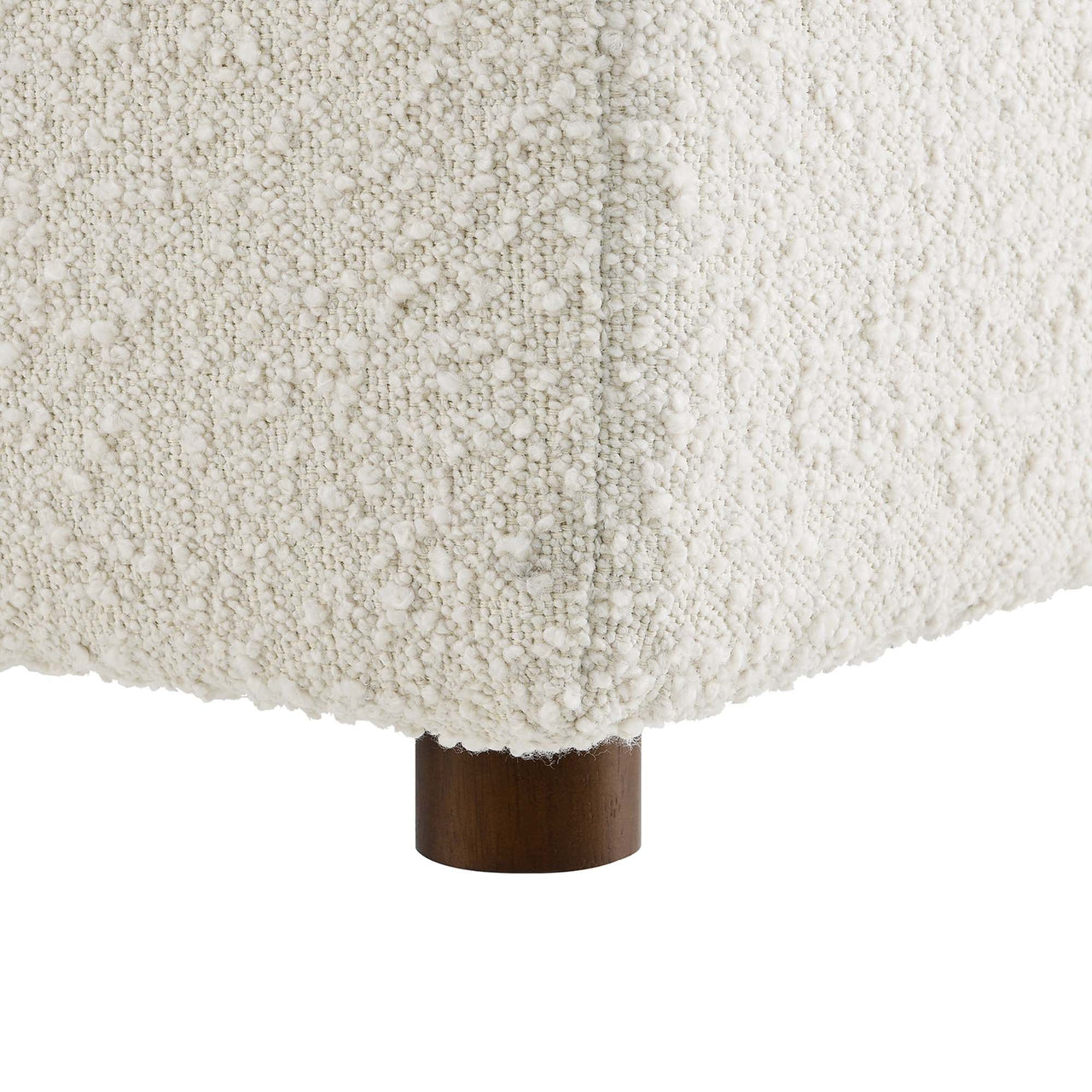 Angelic Cloudblend Boucle Ottoman | Modular Sectional Component, Ivory