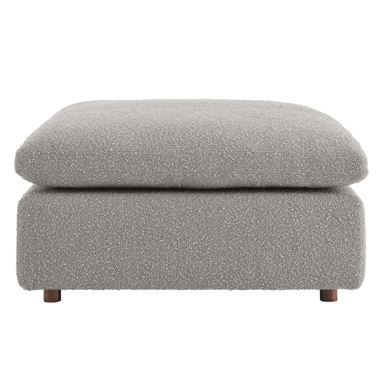 Angelic Cloudblend Boucle Ottoman | Modular Sectional Component, Light Gray