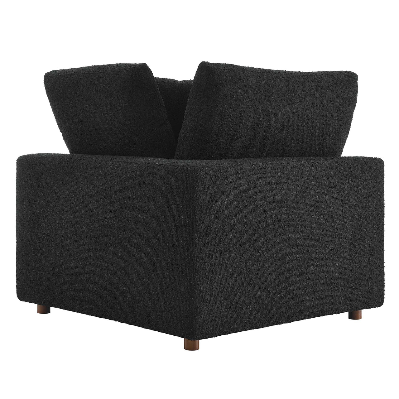 Angelic Cloudblend Boucle Corner Chair | Modular Sectional Component, Black