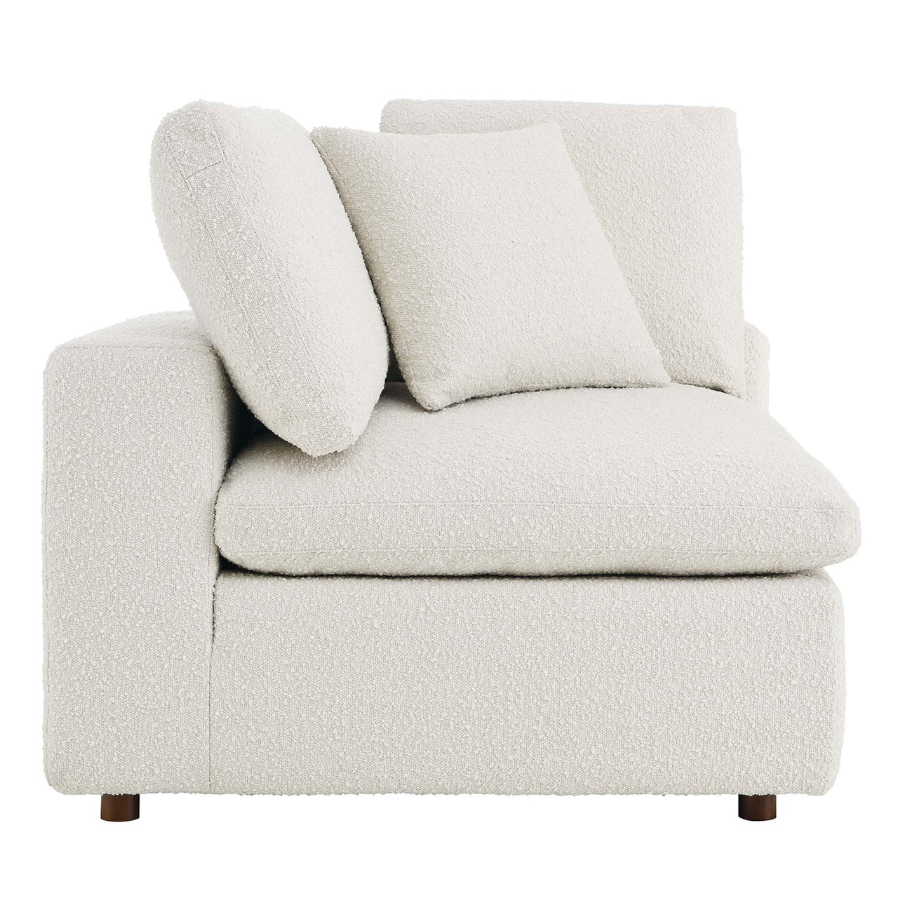 Angelic Cloudblend Boucle Corner Chair | Modular Sectional Component, Ivory